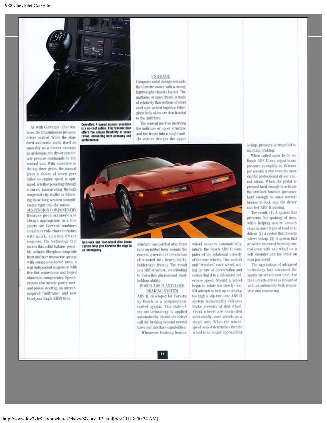 1988 Corvette Brochure Page 6